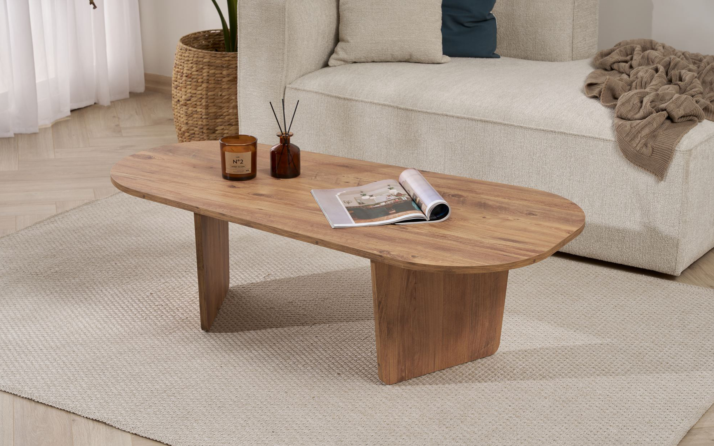 Masuta de cafea Ovalis, pin atlantic  3